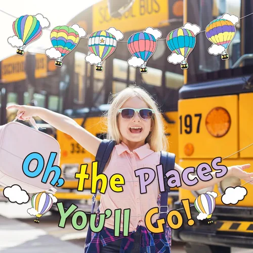Miniatura 4 de Oh The Places You'll Go Decoraciones de jardín de infantes Decoración de fiesta de graduación Oh The Places You'll Go Banner para decoración