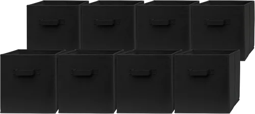 Miniatura 9 de Contenedores de almacenamiento de cubos de 11 x 11 pulgadas, paquete de 2, cubos de almacenamiento de 11 pulgadas para dormitorio, sala de estar