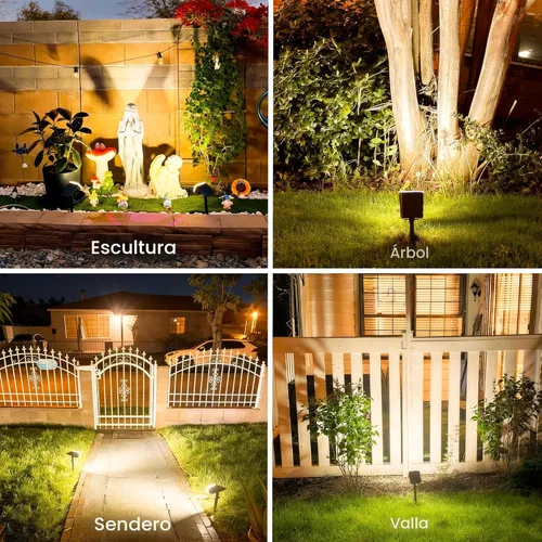 Miniatura 7 de JEJOT Luces solares para exteriores, impermeables, IP65, encendido/apagado automático, 2700 K, 2 modos de iluminación, LED súper brillante, luces