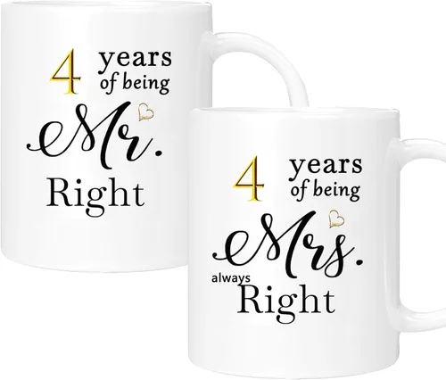 Miniatura 56 de Juego de 2 tazas de café para el 37 aniversario, regalos de boda para parejas, padres, abuelos, hombres, mujeres, marido, esposa, él, ella, caja