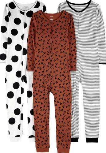 Miniatura 61 de Simple Joys by Carter's Pijama de algodón sin pies de ajuste cómodo para niños (3 unidades)