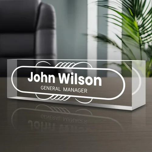 Miniatura 26 de Placa de nombre personalizada para escritorio, placas de nombre grabadas personalizadas para hombre, regalos del día del jefe para jefe, decoración