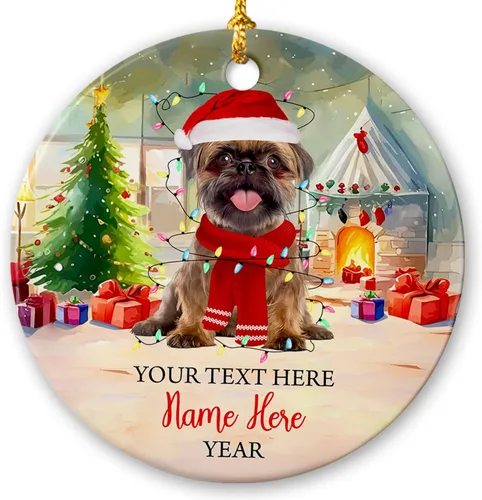 Miniatura 11 de Adorno de cerámica de Alaska Malamute de Feliz Navidad, decoración personalizada de Papá Noel, perro de Alaska Malamute nombre de perro, decoración
