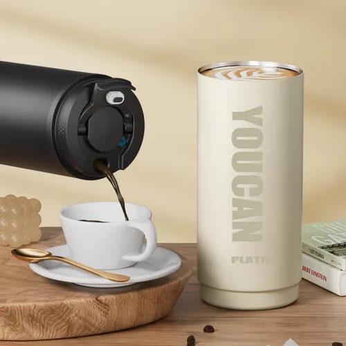 Miniatura 4 de Vaso de café de viaje de 14 onzas, taza de café de viaje para hombres o mujeres, taza térmica para bebidas frías y calientes, taza de café