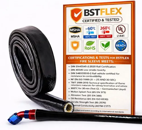 Manga térmica de 5/8 pulgadas ID (16 mm) con protección contra el fuego, termo blindaje de silicona recubierto de fibra de vidrio para líneas de