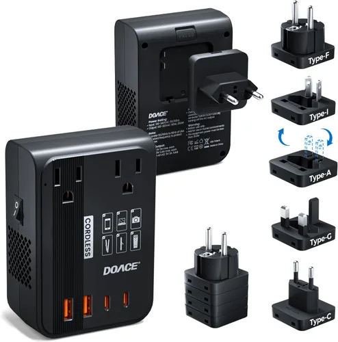 Convertidor de voltaje de 350 W actualizado de EE. UU. a Europa para alisador de cabello, afeitadora, cepillo de dientes, cámara CPAP, teléfono