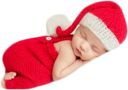 Zeroest Accesorios de fotografía para bebé, traje de sesión de fotos para niño y niña, disfraz de ganchillo para recién nacido, conjunto de ropa de