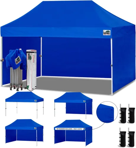Miniatura 14 de Eurmax Tienda de campaña desplegable de 8 x 8 de Estados Unidos, con bolsa rodante patentada sin puntas, 4 paredes extraíbles con cremallera, toldo