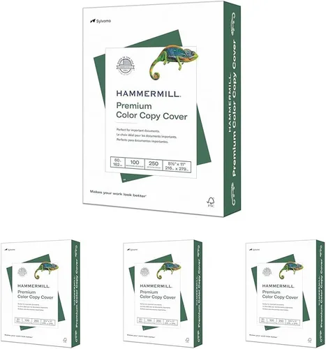 Miniatura 10 de Hammermill Cartulina, copia a color premium, 60 libras, 8.5 x 11-100 brillante, hecha en los Estados Unidos, 122549R, blanco, 1 paquete (250 hojas)