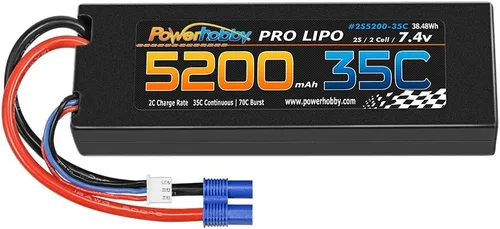 Miniatura 3 de Powerhobby 2s 7.4v 5200mah 35c Lipo batería w EC3 Plug 2-Cell