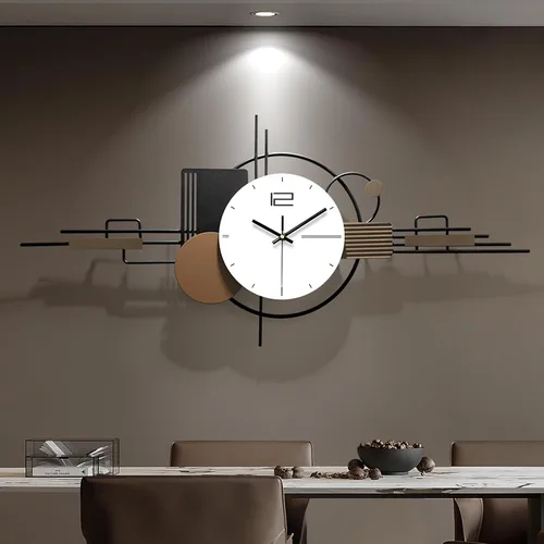 Miniatura 4 de Reloj de pared moderno para sala de estar, reloj de pared decorativo grande, reloj creativo silencioso que funciona con pilas, arte de pared