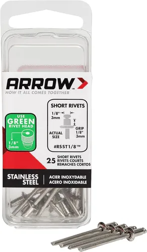 Miniatura 7 de Arrow RSA1/8IP - Remaches cortos de aluminio para metal, tela, cuero y reparación de automóviles, 1/8 pulgadas, paquete de 25