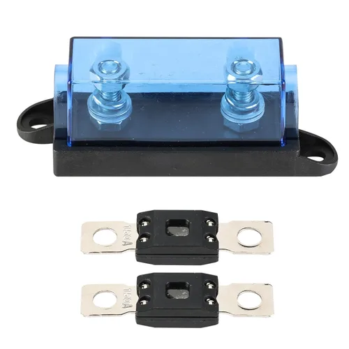 Miniatura 9 de GLOSO Portafusible Mega atornillado con cubierta negra (fusible no incluido) Perno M8 Clasificación de 500 amperios