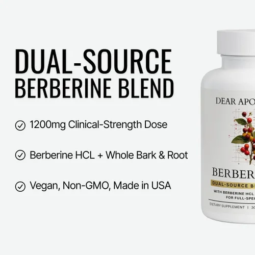 Miniatura 2 de Berberine HCl 1200mg Suplemento – Extracto de corteza y raíz de fuente dual – Berberis Aristata – Extracto botánico cultivado en Estados Unidos