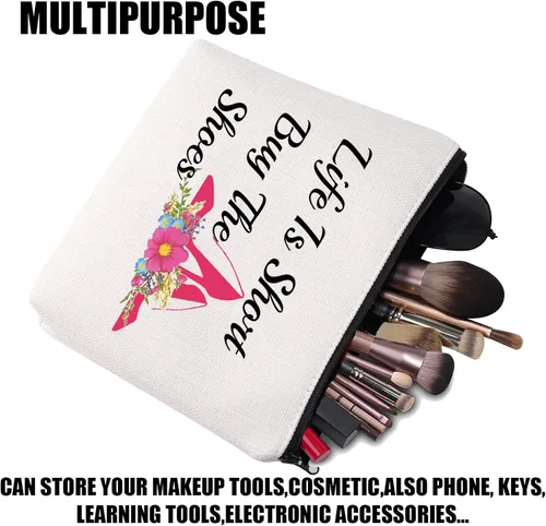 Miniatura 3 de JYTAPP Bolsa de maquillaje para amantes de los zapatos, bolsa de maquillaje de tacón alto, bolsa de cosméticos novedosa para mujer, mujer, niña