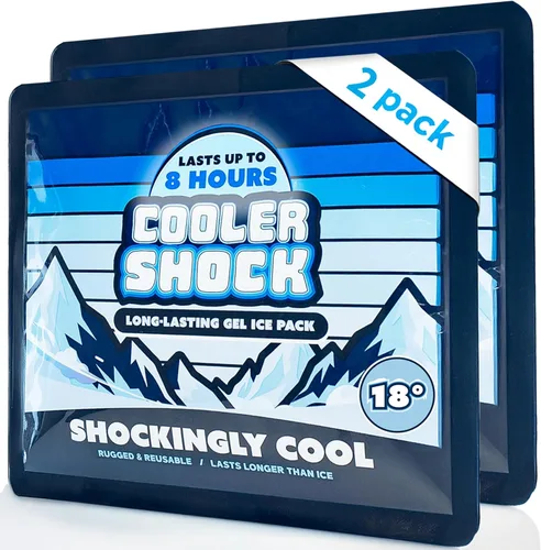 Miniatura 15 de Cooler Shock - Bolsas de hielo reutilizables para enfriadores - Paquetes de congelador fríos de larga duración para enfriadores y loncheras - Bolsas