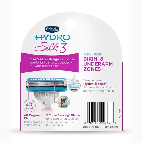 Miniatura 7 de Schick Hydro Silk 3 repuestos de cuchillas de afeitar para mujer, 4