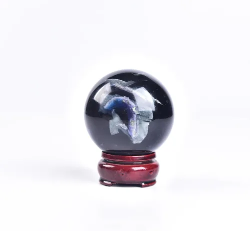 Miniatura 19 de JIC Gem Esfera de cristal de cuarzo Pietersite, bola de cristal decorativa azules y marrones dorados para meditación, decoraciones de mesa