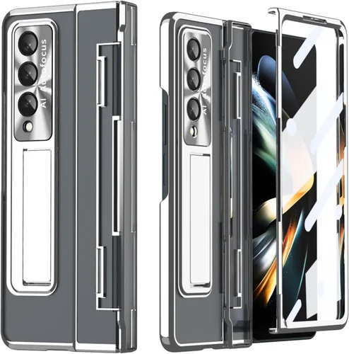 Miniatura 10 de Miimall Funda compatible con Samsung Galaxy Z Fold 5 con protección mejorada de bisagra, película de lente de cámara, protector de pantalla frontal