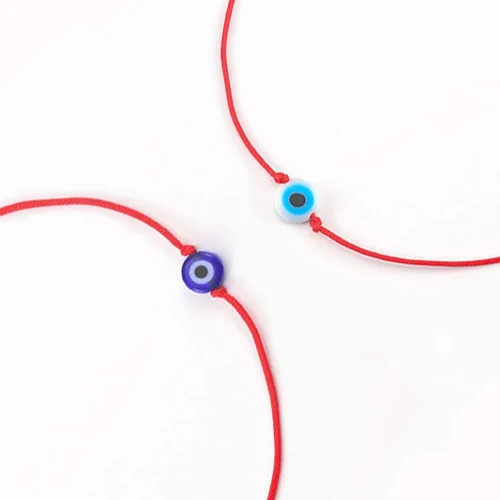 Miniatura 2 de Shonyin Juego de pulseras hechas a mano con tarjeta de cuerda roja, amuleto de la suerte para mujeres, hombres, familiares y amigos, Nailon
