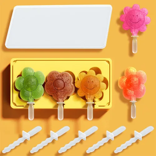 Miniatura 9 de Rolin Roly 2 moldes de silicona para paletas de hielo, piña, con 6 varillas, para hacer helados, tapas, reutilizables, para dulces, Navidad, Navidad