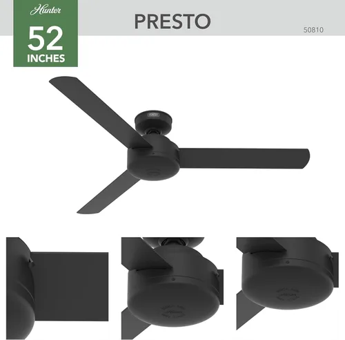 Miniatura 8 de Hunter - Ventilador de techo de 44 pulgadas para interiores sin luz - Ventilador de techo moderno sin luz, 3 aspas, montaje estándar