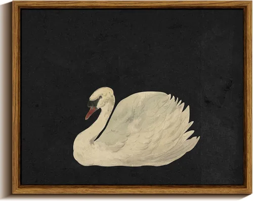 VIYYIEA Arte de pared enmarcado para sala de estar, arte de pared vintage de cisne, decoración del hogar, impresiones en lienzo, cuadros de pintura