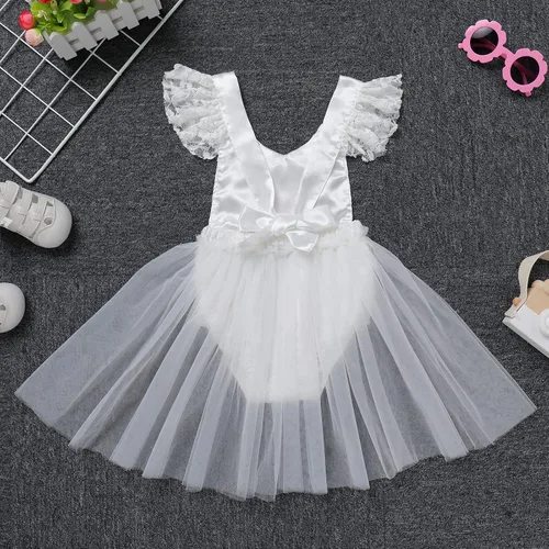 Miniatura 29 de Traje de bebé niña primer cumpleaños traje de encaje tul mameluco princesa tutú vestido de un año cumpleaños pastel Smash fotografía ropa