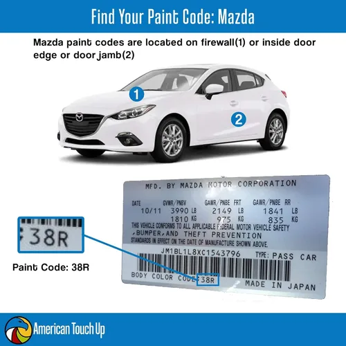 Miniatura 2 de American Touch Up Pintura compatible con Mazda mazda2 15M Pepper Red Mica Pintura (capa base/capa transparente)