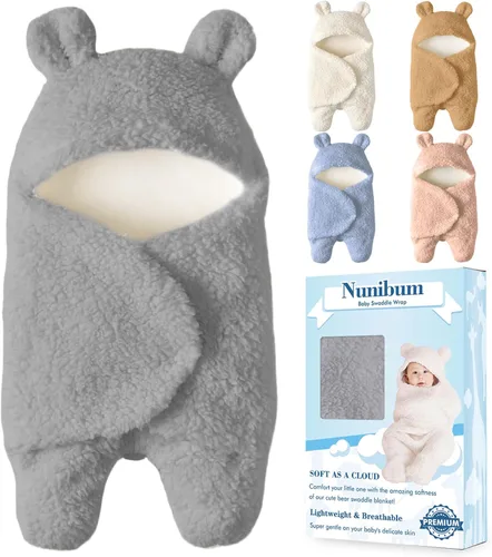 Miniatura 9 de Nunibum Manta Envolvente para Bebé Niños Niñas Lindo Oso de Felpa Manta Receptora Esencial Ultra-Suave Lista de Regalos para Recién Nacidos Azul