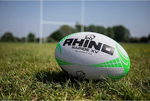 Miniatura 2 de Rhino Rapide XV - Balón de rugby, diseño de la liga de la Unión, color blanco y verde