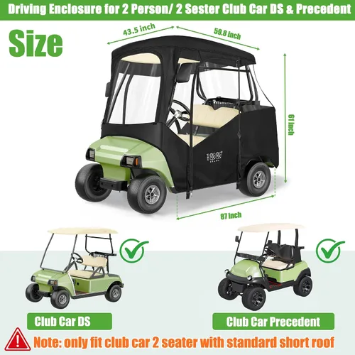 Miniatura 3 de 10L0L Carcasa para carrito de golf para 2 plazas Club Car DS Precedent Adward y Tempo, 600D impermeable y resistente al viento, cubierta