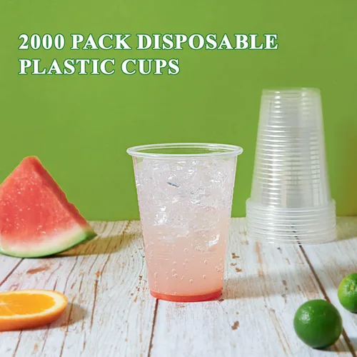 Miniatura 5 de Vplus Paquete de 2000 vasos de 7 onzas de plástico transparente para beber, vasos desechables de 7 onzas para agua fría, vasos de fiesta, postre