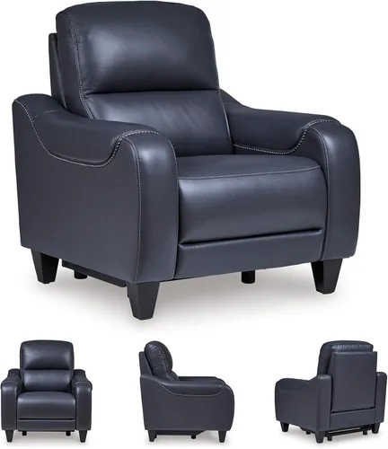 Miniatura 8 de Signature Design by Ashley Mercomatic - Sillón reclinable eléctrico contemporáneo con reposacabezas ajustable y carga rápida USB-C, cuero, altura