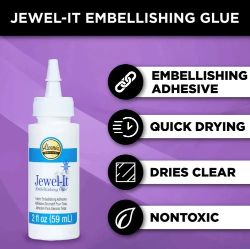 Miniatura 2 de Jewel-It - Pegamento de adorno para tela de 2 onzas y adhesivo con accesorios Pixiss, pinzas de punta de aguja y 2 lápices selectores de joyas