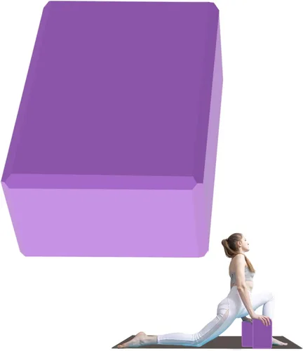 Bloque de yoga - Espuma EVA de látex sin soporte - Superficie antideslizante suave con bisel para yoga, pilates, meditación - Accesorios de yoga