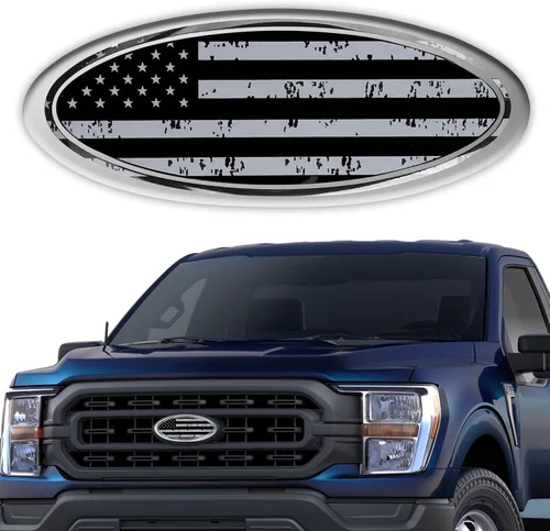 Miniatura 7 de Emblema para portón trasero para Ford F150 F250 F350 Bandera Americana Negra de 9 Pulgadas Emblema para parrilla delantera para emblemas de Ford