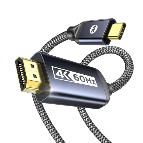 Warrky Cable USB C a HDMl 4K a 60Hz [alta velocidad, chapado en oro] Cable tipo C a HDMl 2.0, Thunderbolt 4/3 a HDMl, compatible con iPhone 16 Pro,