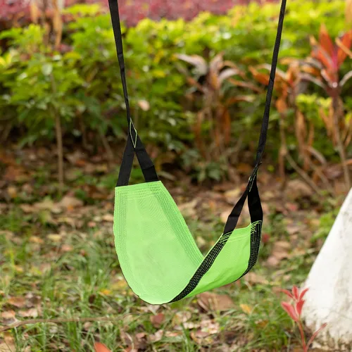 Miniatura 4 de Patio interior y al aire libre Patio Patio Kids Fun Hanging Mesh Fabric Tree Swing con correa ajustable (verde)