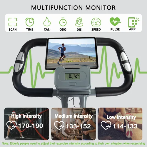 Miniatura 3 de BARWING Bicicleta de Ejercicio Estática para Entrenamiento en Casa, Bicicleta de Interior Plegable de 5 en 1 para Personas Mayores, Capacidad