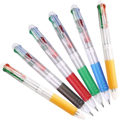 Miniatura 3 de Bolígrafo multicolor de 0.028 in, tinta de 4 colores (negro, azul, rojo, verde) en un bolígrafo retráctil para suministros escolares de oficina