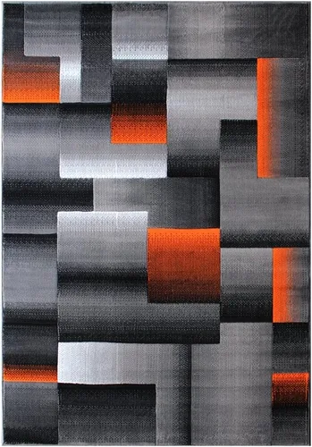 Miniatura 7 de Masada Rugs, Alfombra de Área Moderna Contemporánea, Azul Gris Negro (2 Pies X 3 Pies) Tapete