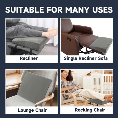 Miniatura 7 de MABOZOO Almohada de cuña para reclinar, almohada para las piernas de espuma extra grande con cojín de reposapiés ajustable, almohada de cuña