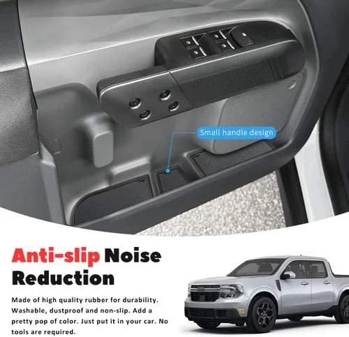 Miniatura 4 de Auovo Inserto para Portavasos Compatible con Accesorios Ford Maverick 2022 2023 2024 2025 Forros para Portavasos de Consola Central Forros para Negro