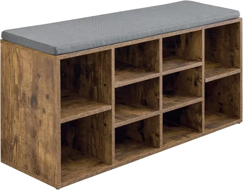 Miniatura 8 de PayLessHere Banco de zapatos – Organizador de zapatos de 10 compartimentos con estante de 3 niveles y estantes ajustables para sala de estar, Negro
