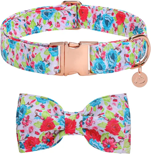 Miniatura 8 de Collar de perro con lazo, collares de Navidad con lazo desmontable y hebilla de metal, collar ajustable, regalo para perros pequeños, medianos
