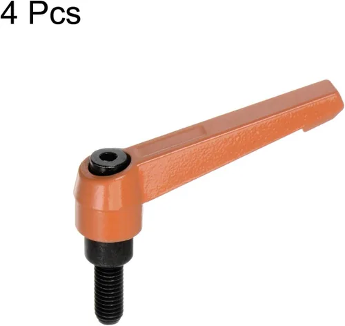 Miniatura 3 de HARFINGTON 4 manijas de palanca de sujeción ajustables M6 x 1.575 in, perillas de tornillo de rosca macho con bloqueo de tornillo giratorio