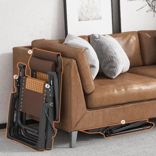 Miniatura 5 de Zero Gravity - Silla reclinable plegable ajustable de bambú con almohada y soporte para tazas, patio, césped, reclinable, para exteriores, piscina