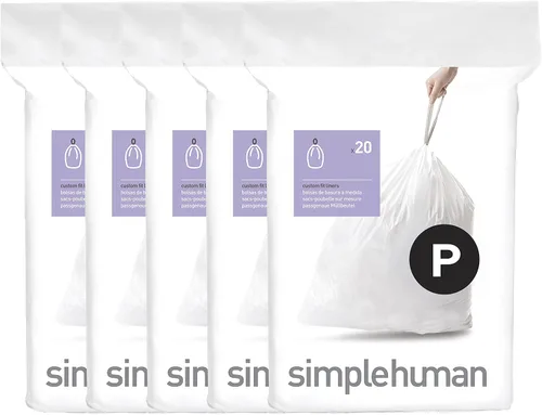 Miniatura 14 de simplehuman Forro para bote de basura de ajuste personalizado, 45 litros/12 galones, 20 unidades (paquete de 2)
