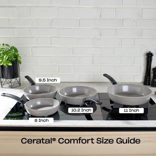 Miniatura 9 de Fissler Ceratal Comfort - Sartén antiadherente de cerámica de 10.2 pulgadas, color gris cálido, fabricado sin PFAS